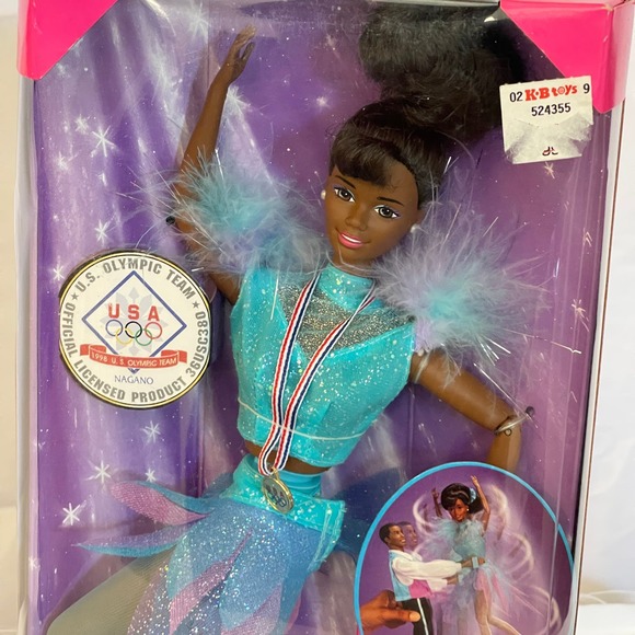 Mattel 1997 Olympic Skater Barbie Doll African American #18503 - Picture 1 of 6